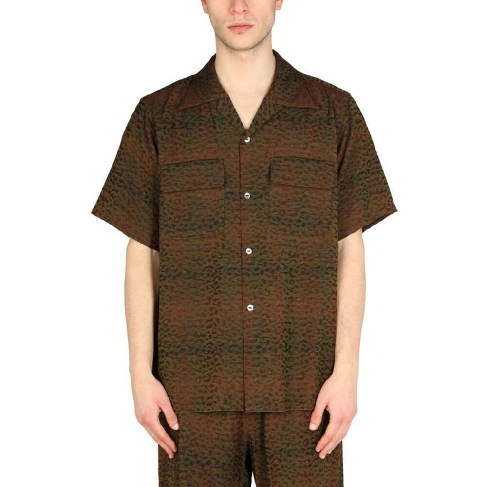 NEEDLES Short Sleeve Button-Up Shirt Men BROWN Shirts